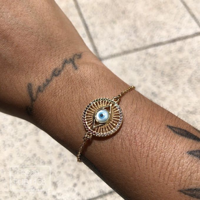 Pulseira Olho Grego Redondo Rainbow